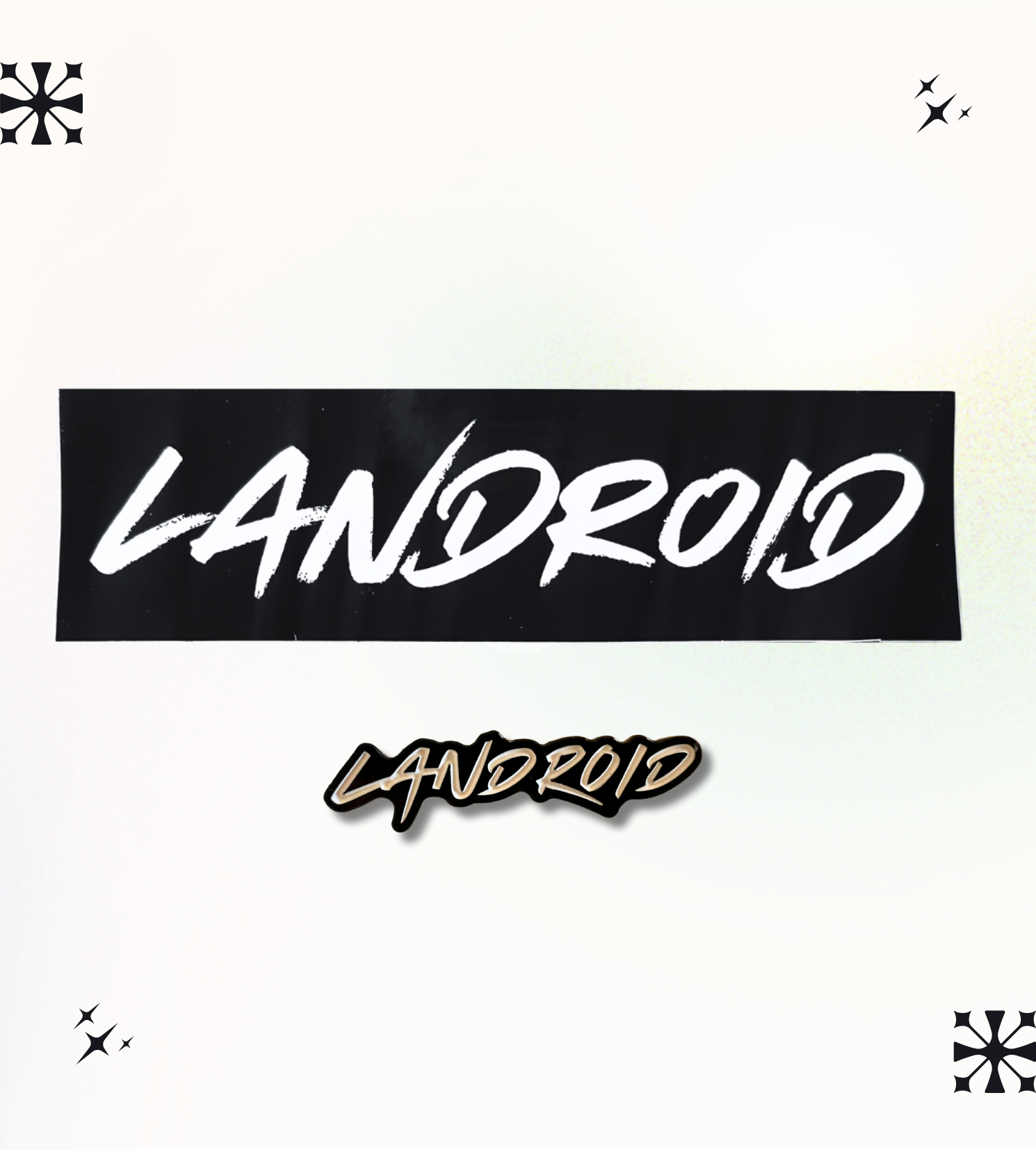 LANDROID Logo Pin & Sticker Set